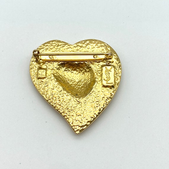 Yves Saint Laurent Gold Plated Abstract Heart Bro… - image 3