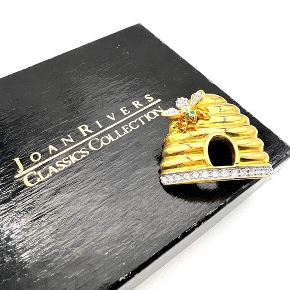 Joan Rivers Bee on Beehive Gold Plated Brooch in … - image 10