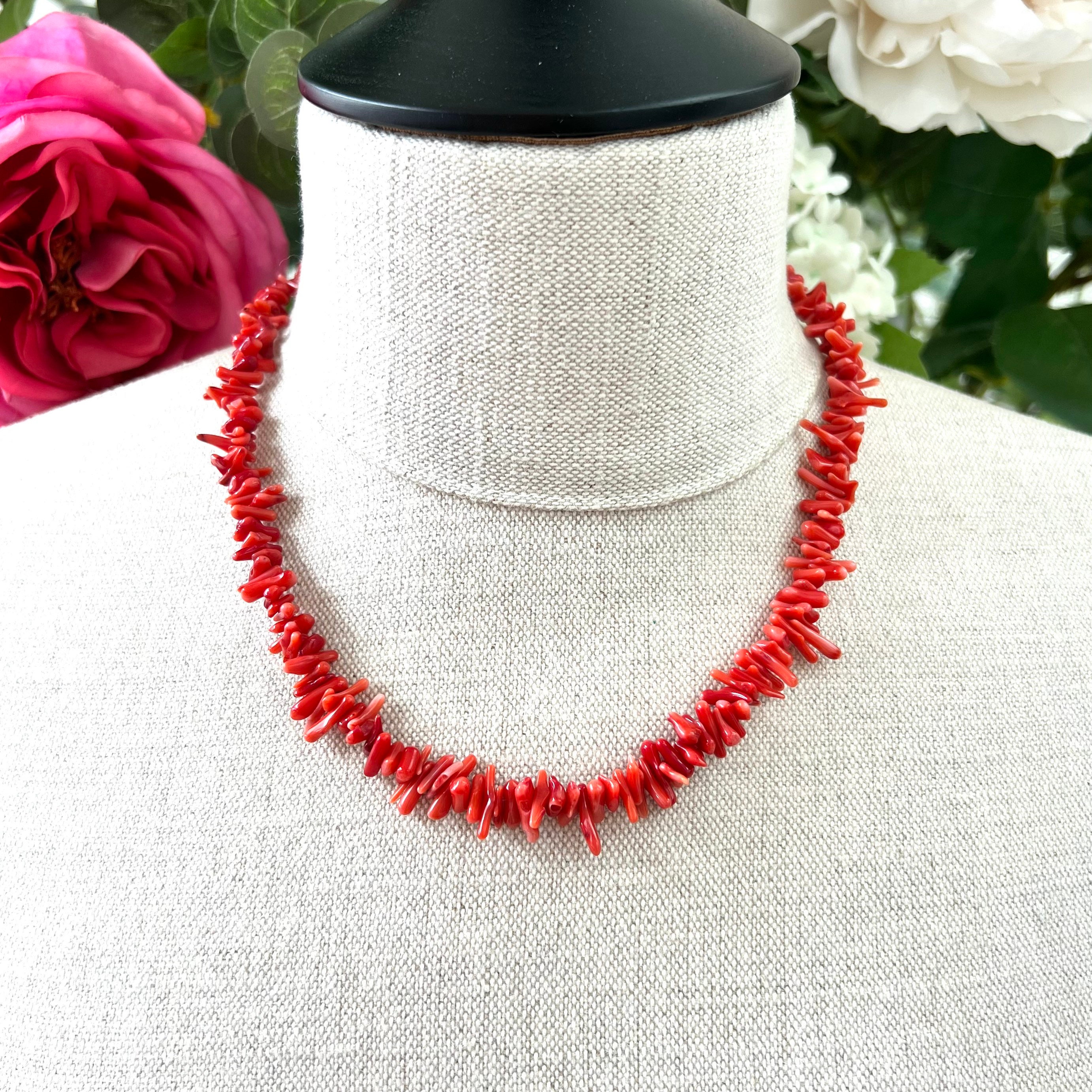 Vintage Red/pink Coral Branch Necklace -  Canada