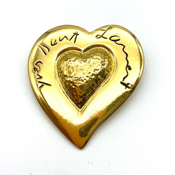 Yves Saint Laurent Gold Plated Abstract Heart Bro… - image 7