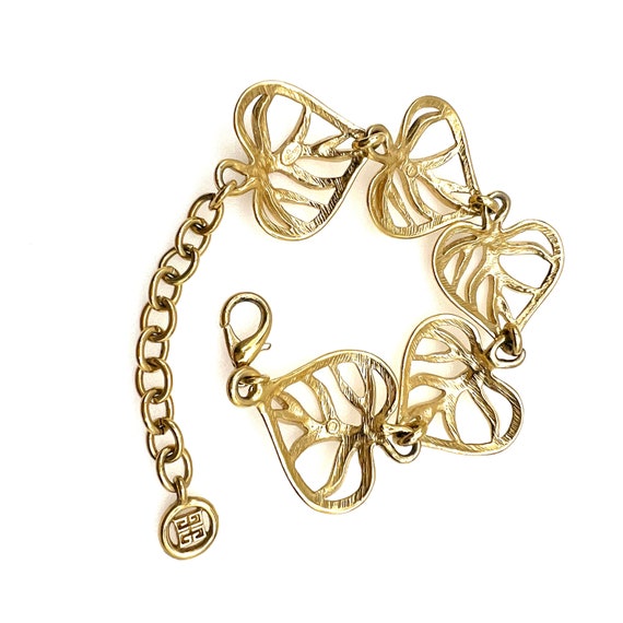 Givenchy Large Open Work Heart-Shaped Leaf Link B… - image 9