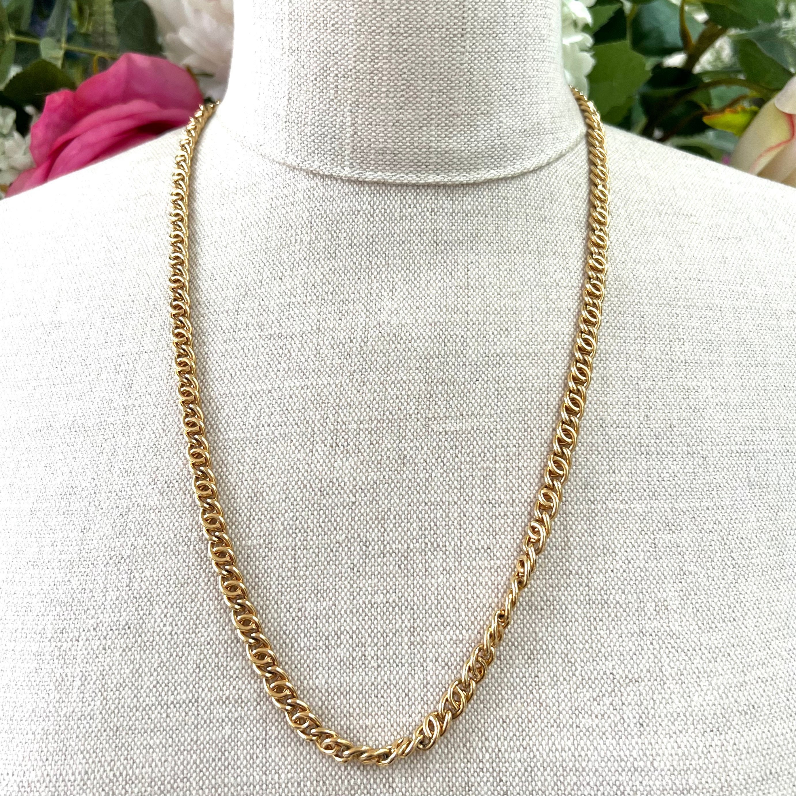 Monet Long Gold Tone Classic Chain - Etsy Canada