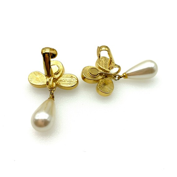 Marvella Imitation Pearl Clip On Dropper Earrings - image 4