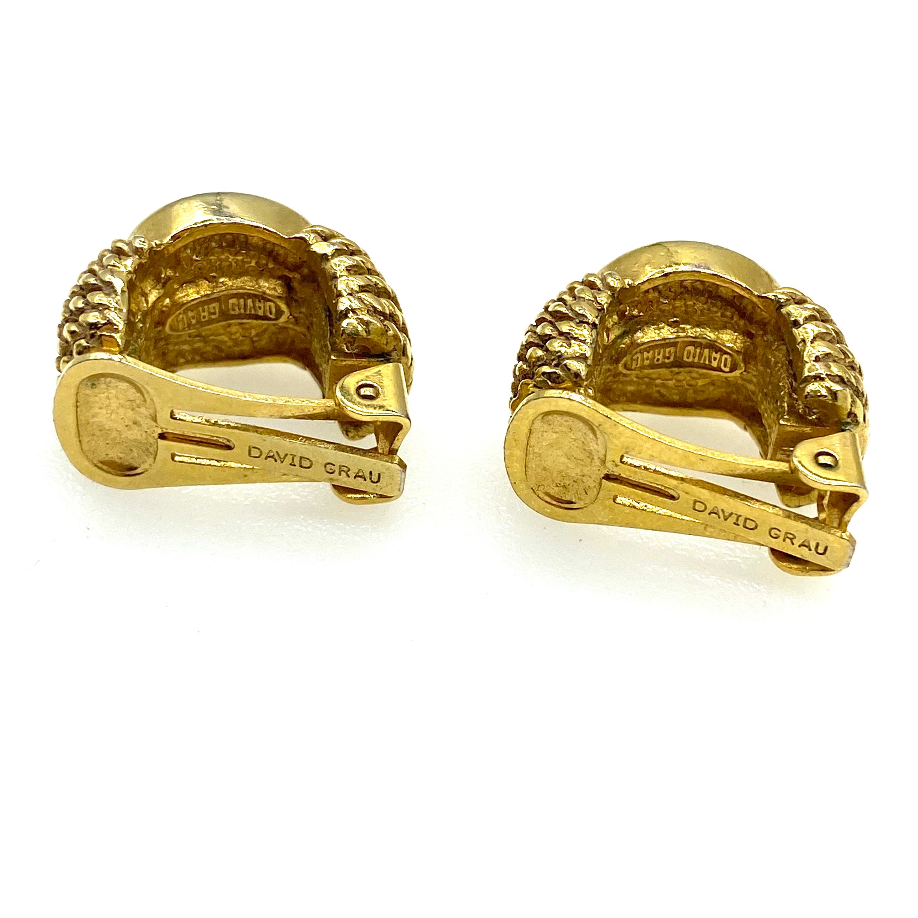 David Grau Classic Crystal Gold Plated Clip On Earrings - Etsy 日本