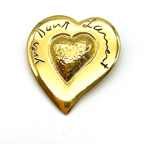 Yves Saint Laurent Gold Plated Abstract Heart Bro… - image 1