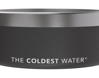 The Coldest Dog Bowl - Durable, Non-Skid, Stainless Steel-64oz- Custom Personalize Engraved Water Bottle