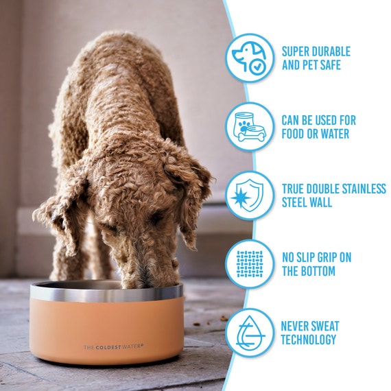 The Coldest Dog Bowl Durable, Non-skid, Stainless Steel-100oz