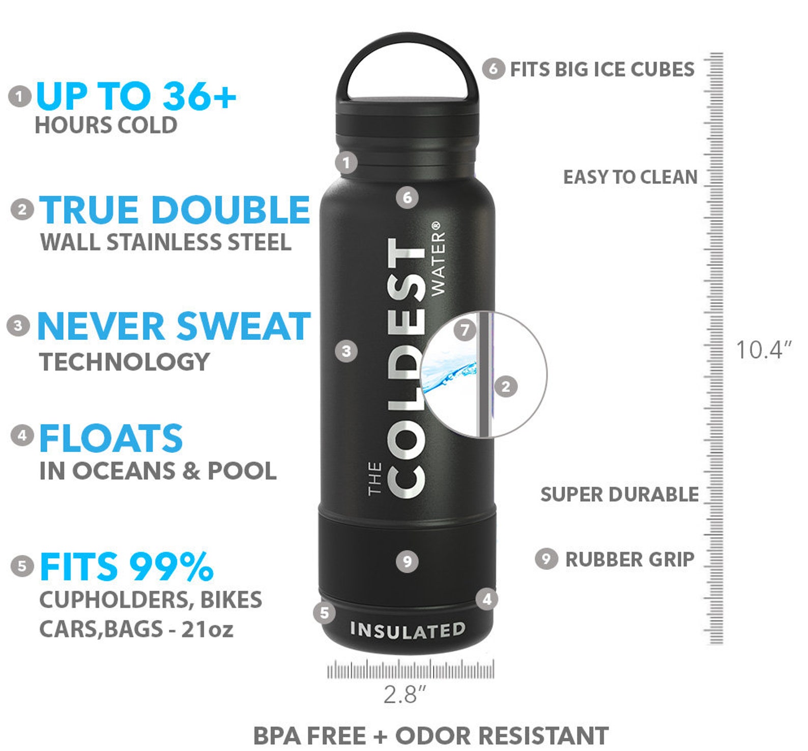 The Coldest Water Bottle 21oz Custom Personalize Engraved Water Bottle Etsy