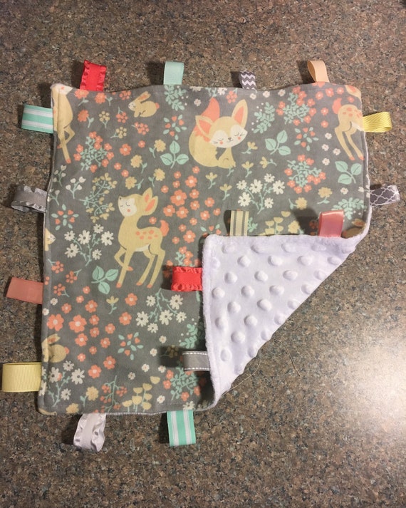 Lovey Comforter Wubie Blanket Sensory Blanket All White Blanket Dedication Gift Ribbon Teether Baby Gift Minky Blanket