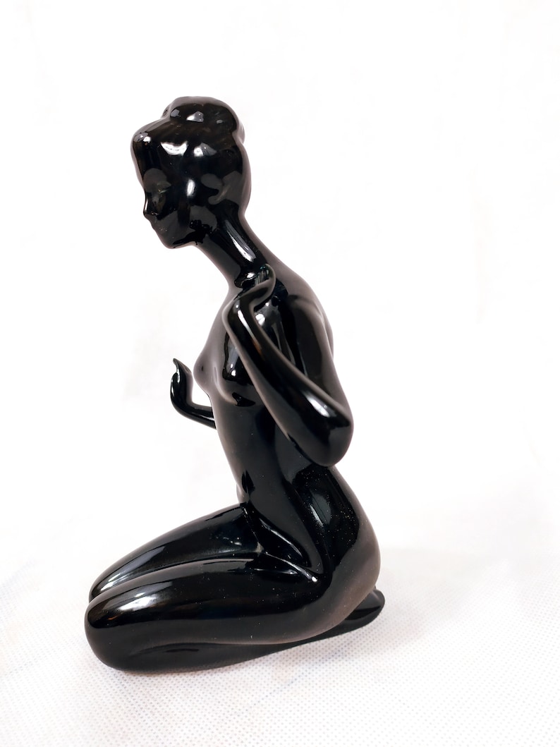 Porcelain Statue Nude woman kneeling by Vladimir David for | Etsy