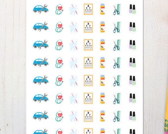 Appointment Reminder Stickers | Calendar Icons for Bullet Journal & Planner - Clear or White Paper