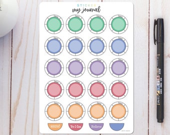 Weekly Habit Trackers - Circles | Meadow | Colorful Habit Tracker stickers for your Bullet Journal or Planner - Many Color Options