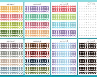 Date Dots Stickers | Choose your Color | Days of the Month Number Stickers - Colorful calendar stickers for your bullet journal or planner
