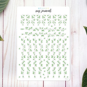 Ivy Borders Sticker Sheet - plant vine stickers for bullet journals, planners, and crafts | An All-In-One add on sticker sheet