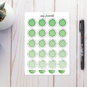 Vine Weekly Habit Tracker Circles - Habit Trackers for your Bullet Journal or Planner - Multiple Colors Offered