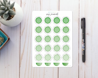Vine Weekly Habit Tracker Circles - Habit Trackers for your Bullet Journal or Planner - Multiple Colors Offered