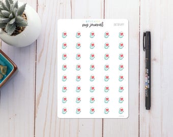 Pick Your Own Appointment Reminder Stickers - White Sticker Paper - Colorful calendar icon stickers for your bullet journal or planner