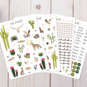 Desert Life Any Month Undated Bullet Journal Sticker Kit - themed sticker set for your bujo or planner setup