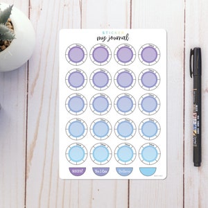 Weekly Habit Trackers - Circles with Many Colors to Choose From, Colorful Habit Tracker stickers for your Bullet Journal or Planner