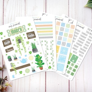 March Monthly Bullet Journal Sticker Kit - Themed Stickers for your dotted journal and planner setup - Celtic Knots & St Patrick's Day