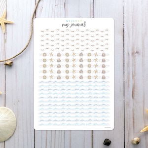 Beach Borders Sticker Sheet - themed stickers for your bullet journal, planner, or scrapbook  | An All-In-One add on sheet for August's Kit