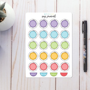 Weekly Habit Tracker Circles | Celebration | Colorful Habit Tracker stickers for your Bullet Journal or Planner - Many Color Options