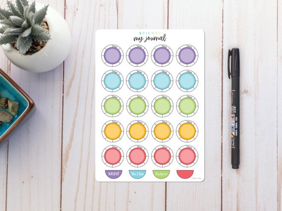 Weekly Habit Tracker Circles | Celebration | Colorful Habit Tracker stickers for your Bullet Journal or Planner - Many Color Options