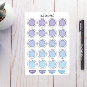 Weekly Habit Tracker Circles | Frost | Colorful Habit Tracker stickers for your Bullet Journal or Planner - Many Color Options