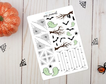 Haunted Sticker Sheet - Themed stickers for your bullet journal, planner, or scrapbook  | An All-In-One add on sheet for October&#39;s Kit