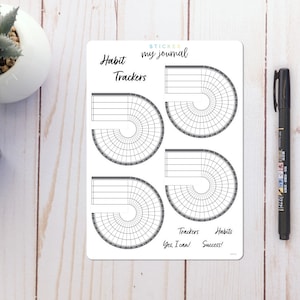 Monthly Habit Tracker Circles | Gray Outline - Track Multiple Habits on one sticker - for your Bullet Journal or Planner spreads