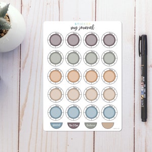 Weekly Habit Tracker Circles | Coastal | Colorful Habit Tracker stickers for your Bullet Journal or Planner - Many Color Options