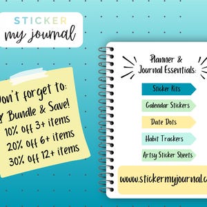 February Flowers of the Month Sticker Sheet | Violets | stickers for bullet journals, planners, scrap books, and crafts image 5