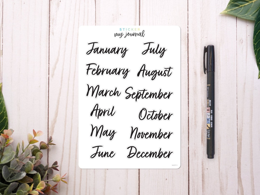 Months of the Year - Sticker Sheet Style C - Monthly Headers for Your ...