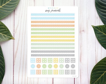 Celtic Knots Braided Borders Sticker Sheet - stickers for bullet journals, planners, and crafts | An All-In-One add on sticker sheet