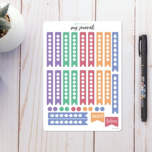 Weekly Habit Trackers - Vertical Banners | Meadow | Colorful Habit Trackers for your Bullet Journal or Planner - Multiple color options