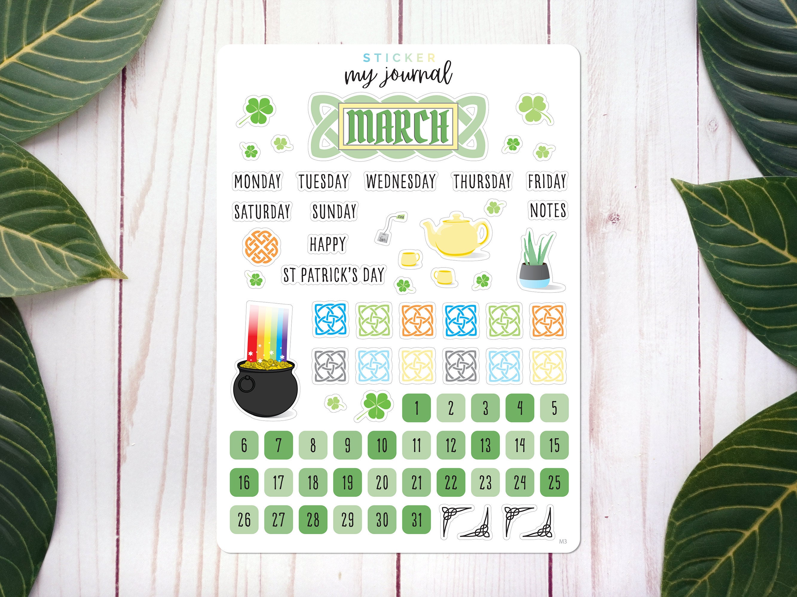 st patricks day bullet journal