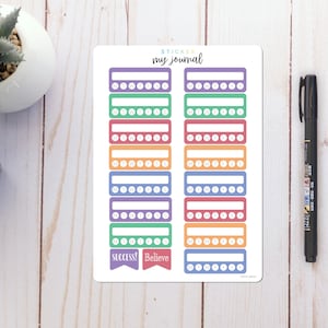 Weekly Habit Trackers Horizontal | Meadow | Colorful Habit Trackers for your Bullet Journal or Planner - Many Color Options