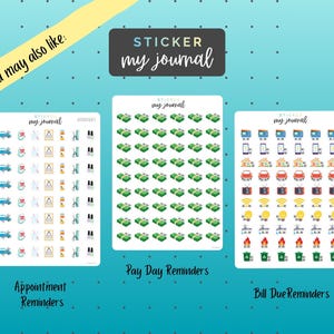 Annual Multi-Tracker | Yearly Mood, Habit, Cycle Tracking stickers for your bullet journal or planner | Year in Pixels image 3