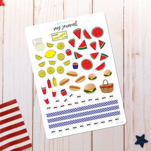 Picnic Barbeque Sticker Sheet - themed stickers for your bullet journal, planner, or scrapbook  | An All-In-One add on sheet
