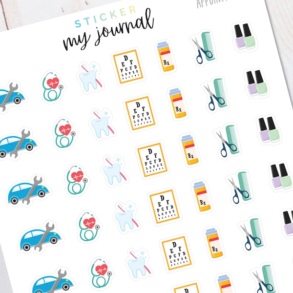 Appointment Reminder Stickers - Colorful calendar icon stickers for your bullet journal or planner