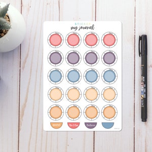 Weekly Habit Tracker Circles | Elegant Autumn | Colorful Habit Tracker stickers for your Bullet Journal or Planner - Many Color Options