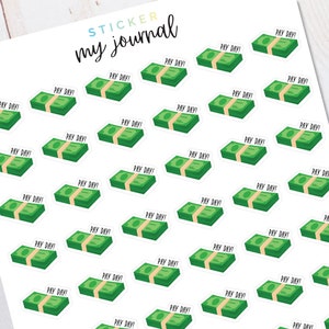 Pay Day Reminder Stickers | Colorful calendar icon stickers for your bullet journal or planner