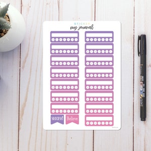 Weekly Habit Trackers Horizontal | Loved | Colorful Habit Trackers for your Bullet Journal or Planner - Many Color Options