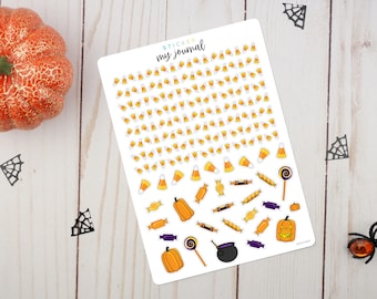 Candy Borders Sticker Sheet - Themed stickers for your bullet journal, planner, or scrapbook  | An All-In-One add on sheet for October's Kit
