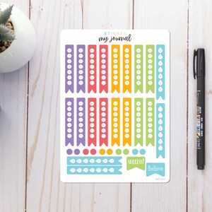 Weekly Habit Trackers - Vertical Banners | Celebration | Colorful Habit Trackers for your Bullet Journal or Planner - Multiple color options