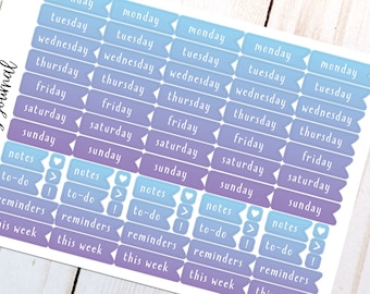 Frost Deluxe Days of the Week Banners - Essentials - Colorful weekly layout banner stickers for your bullet journal or planner