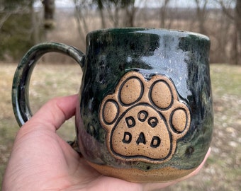 16 oz Dog Dad Mug, Handcrafted Coffee Cup, Ceramic Cup, Dog Lover Mug