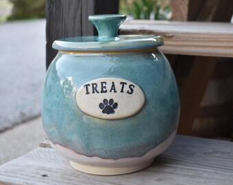 Treat Jar, Ceramic Jar, Pet treat jar, Cat Treat Container, Dog Treat Container