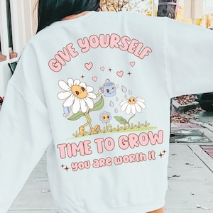 Time To Grow Svg Png, Spiritual Png, Mental Health Png,Self Love Png, Retro Cartoon Png,Inspirational Png, Kindness Png, Vintage Sublimation