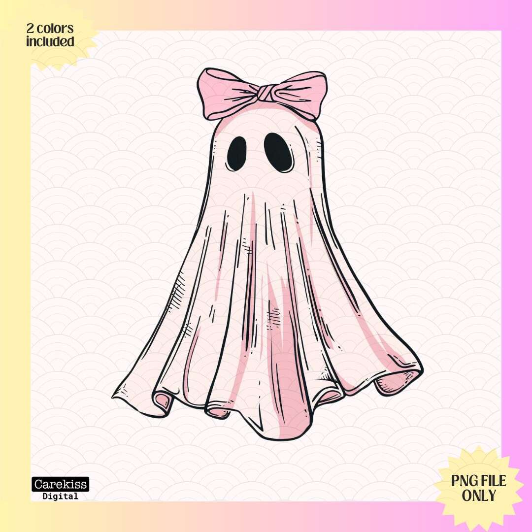 Halloween Cute Ghost Png Coquette Bow Halloween Png Halloween Png Ghost ...